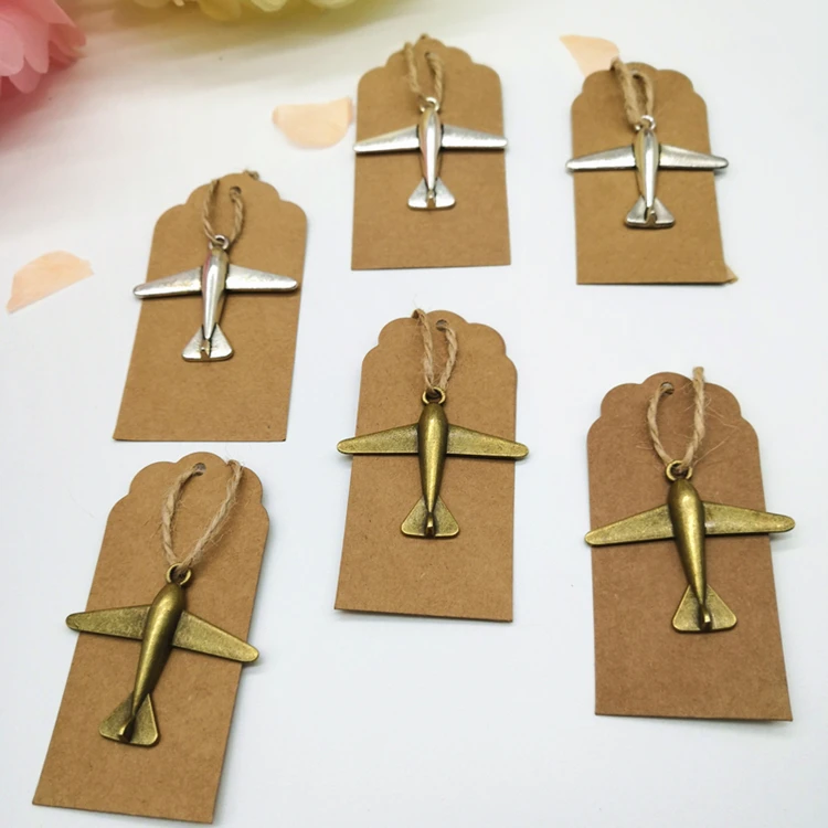 

50pcs 100pcs/lot Wedding Favors Party Gifts for Guests Birthday Gifts Vintage Airplane Key chain with Personalized Thank you Car