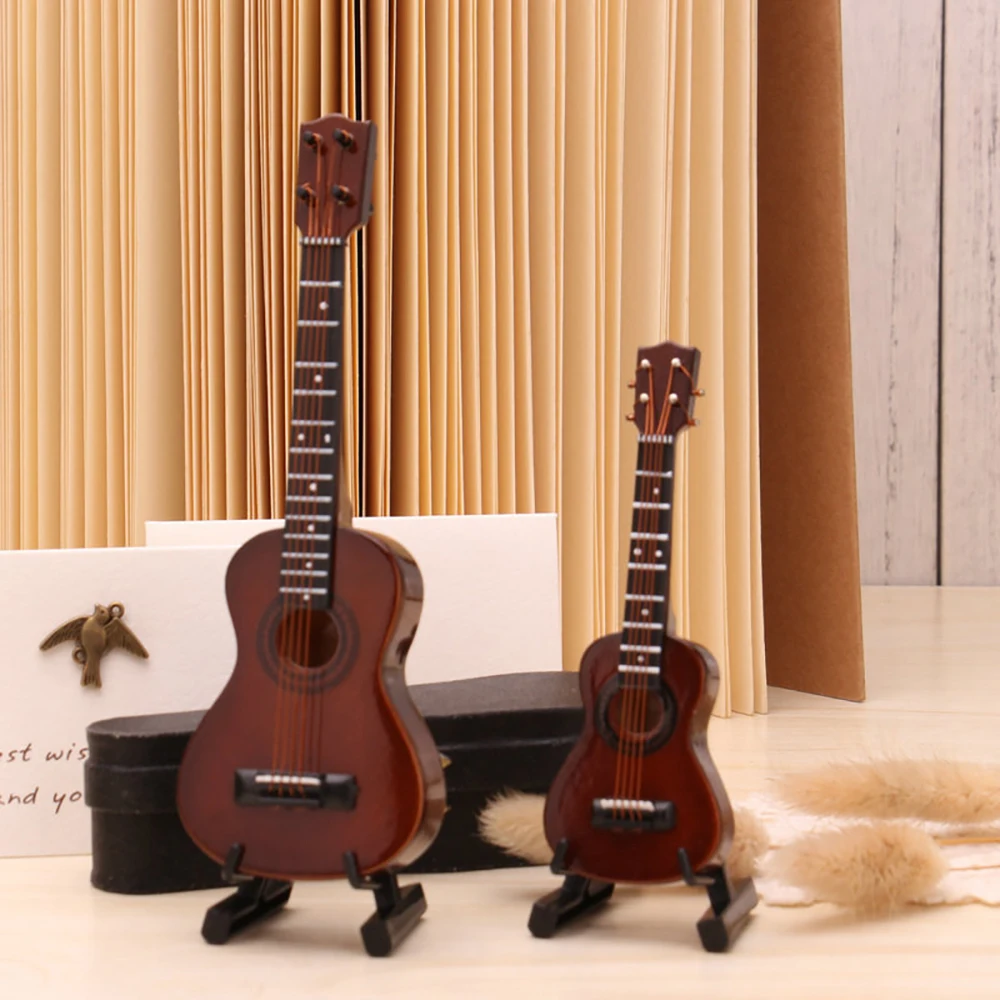 Miniatur Ukulele aus Holz Mini Musikinstrument