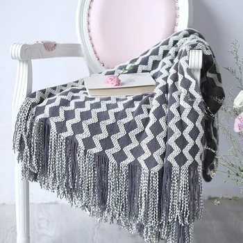 

Nordic Bohemia Ripple Throw Blanket Sofa Decorative Slipcover Cobertor Stitching Multifunction Stitching Blankets