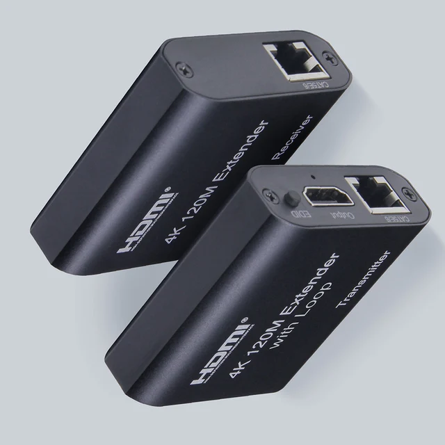 Extensor HDMI RJ45 4K, extensor HDMI cat5 60M 120M, extensor HDMI, Kit de audio sobre ethernet cat6/5e para PS4, apple, TV, PC, portátil, HDTV Extensor HDMI RJ45 4K, extensor HDMI cat5 60M 120M, extensor HDMI, Kit de audio sobre ethernet cat6/5e para PS4, apple, TV, PC, portátil, HDTV