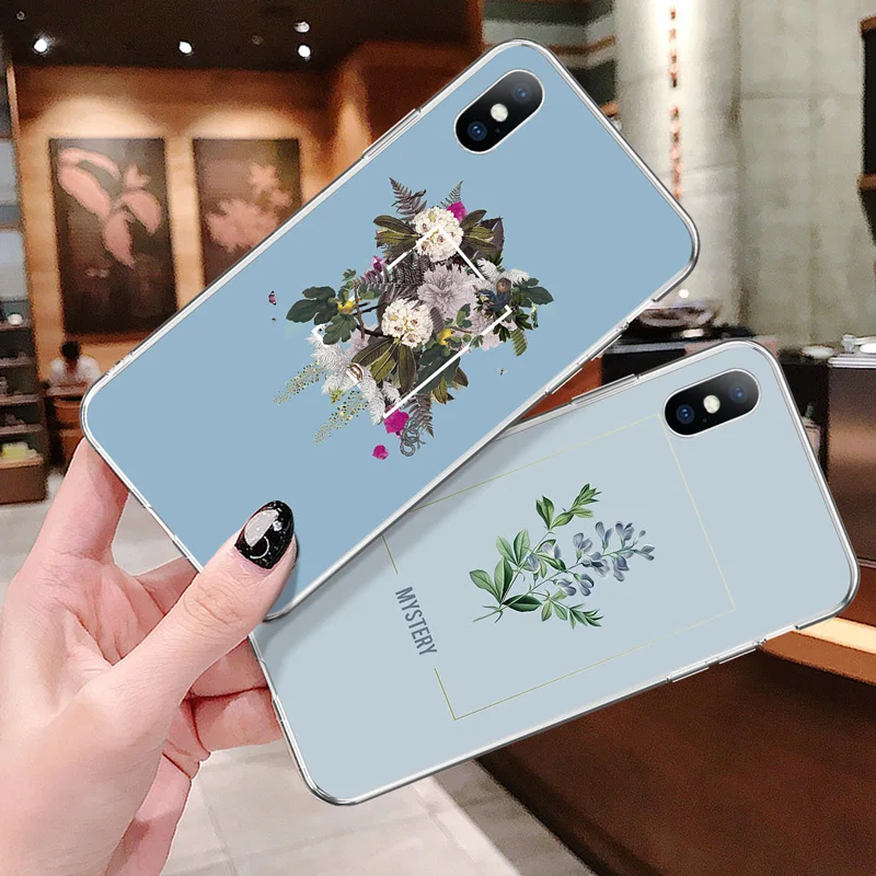 Чехол для телефона Ottwn Flowers для iPhone 11 7 8 6 6s Plus, мягкий чехол с цветными листьями розы для iPhone XS 11 Pro Max XR X 5 5S