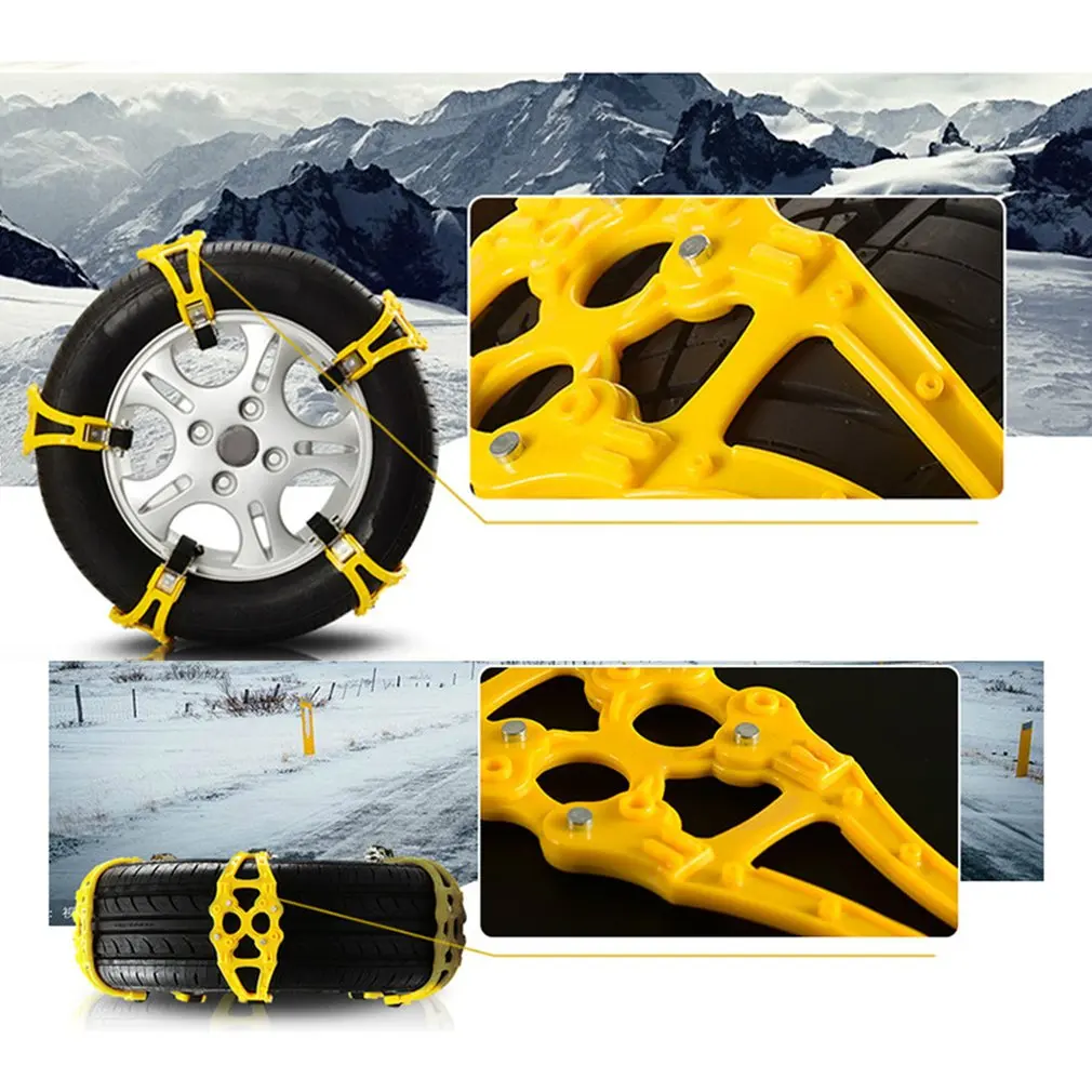 Universal Buckle Fastener Adjustable TPU Anti-skid Chains Gear Clasp Wheel Chain For Snow Mud Road Cross-country Car Supplies