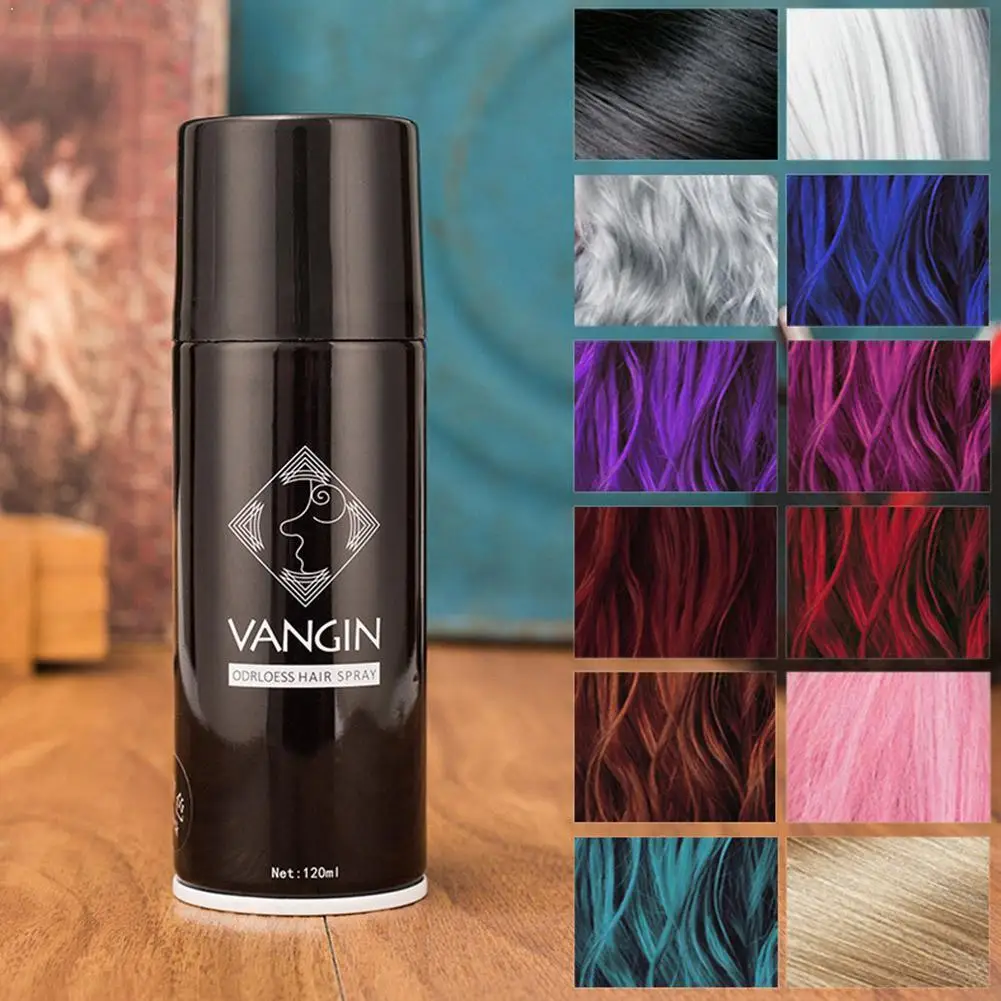 

120ml Fashion Hair Spray Unisex Smoky Gray Punk Style Hair Color Grey Hair Silver Beauty Colors Spray Girls Disposable Ligh D6U0