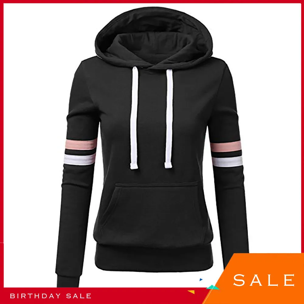 

BOUSSAC Autumn Winter Fashion black color Harajuku Pullover Thick Loose Women Hoodies Sweatshirts Female Slim fit Sport