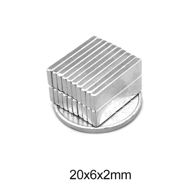 junk længst mikro 5~200pcs 20x6x2 Rare Earth Magnet 20mm*6mm Block Neodymium Magnet Strong  20x6x2mm N35 20x6x2 Permanent Magnets Sheet - Magnetic Materials -  AliExpress