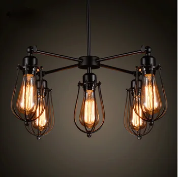 

deco chambre industrial lamp iron Home Decoration E27 Light Fixture LED pendant lights restaurant deco maison
