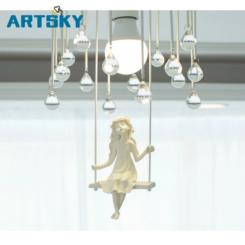 

Nordic Style Creative Angel Art Home Decoration Ceiling Lamp for Bedroom Study Children's Room