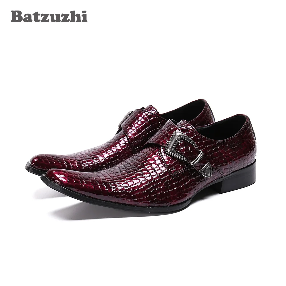 Batzuzhi Italian Style Leather Mens Dress Shoes Pointed Toe Men's Shoes