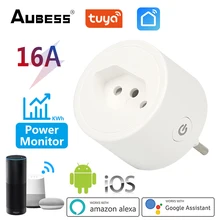 

Brazil Standard Tuya Smart Socket WIFi Smart Plug With Energy Monitoring,Wireless Remote Control,Voice Work With Alexa 16A