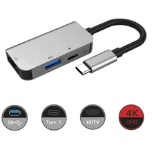 Basix USB C концентратор USB-C к HDMI Thunderbolt 3 адаптер для MacBook samsung Galaxy S9 huawei P20 mate 20 Pro type C USB 3,0 концентратор