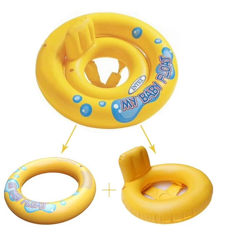 2 in 1 Infant Kids Baby Swimming Seat Swimming Pool Float Ring Inflatable Pool Float Circle for Newborn