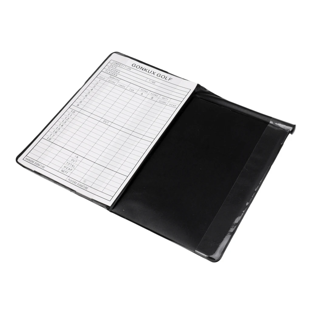 Golf Statistics Replacement Scorecard Training Score Notebook Tracking Booklet Golf Scorecard with Pencil Golf Accessory Black