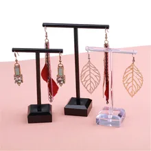 

2pcs/set Black Clear Acrylic Earrings Jewelry Display Rack Stand Eardrop Organizer Holder Case Bouches Ornament Hanger T-Bar