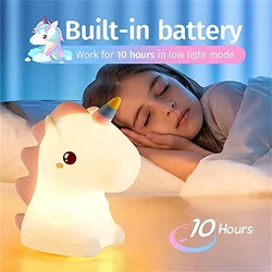 Lampe Led en forme de conte de fées en Silicone, 7 couleurs, Rechargeable par USB, luminaire décoratif d'intérieur, idéal pour une chambre à coucher, ou comme cadeau 