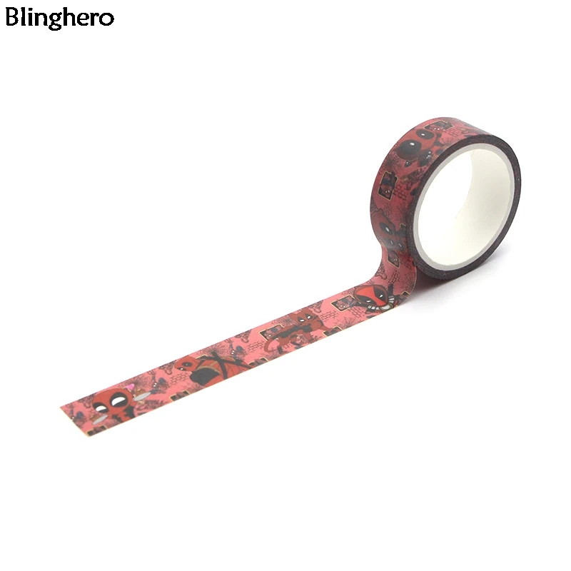 10 шт./компл. Bling hero крутым парнем 15 мм х 5 м My hero васи лента клейкая лента Скотч для монтажа светодиодных лампочек мультфильм декоративные ленты наклейка BH0043