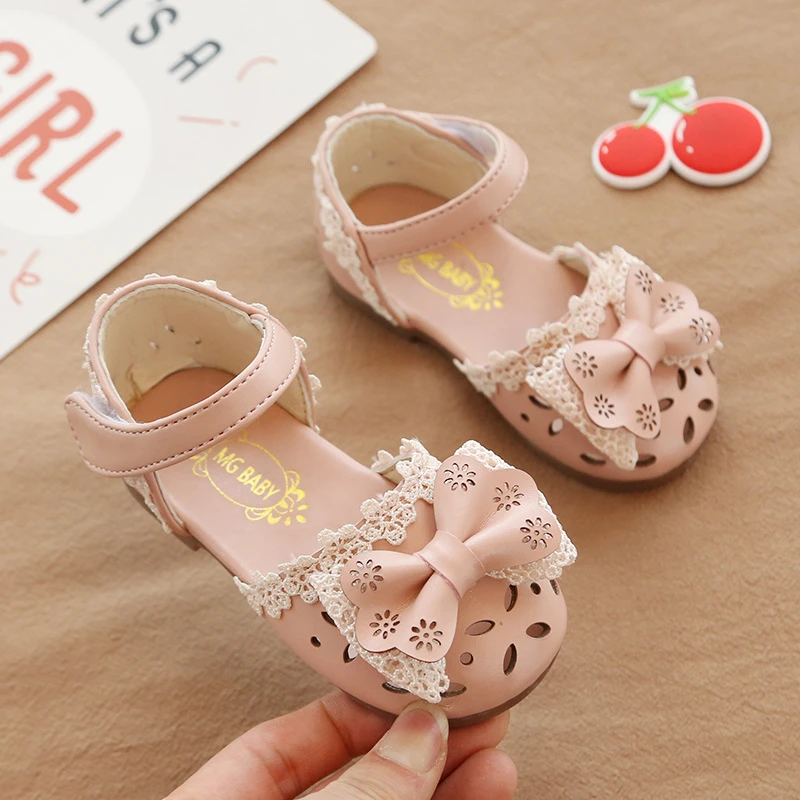 Zapatos de primeros pasos para bebé, y niña Sandalias de piel dulce para, transpirables con lazo, zapatos de verano|Sandalias| - AliExpress