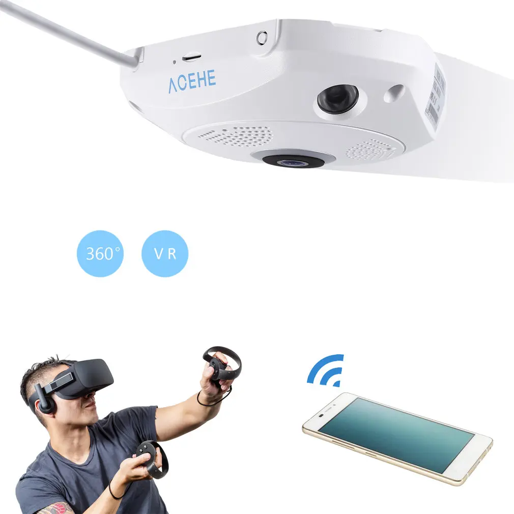 

3D VR Camera 360 Degree Panoramic IP Camera 960P 1.3MP for FIsheye WIreless Wi-fi Camera IP SD Card Slot Multi Viewing Mode