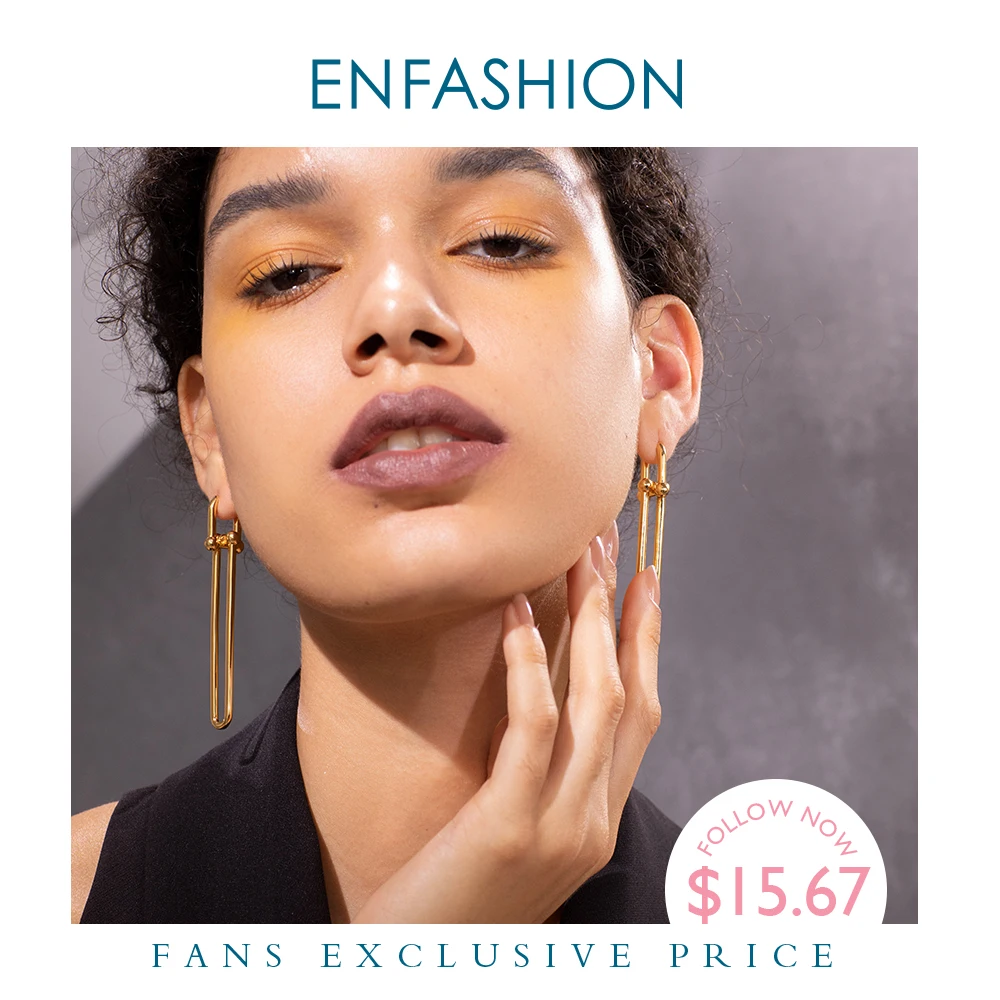 ENFASHION геометрические u образные серьги капли для женщин аксессуары золотого