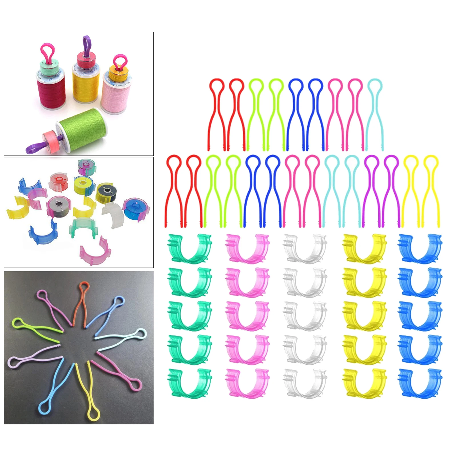 

50pcs Sewing Spool Pieces Backing Spool Pals Clips for Embroidery