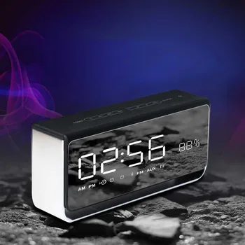 

LED time alarm clock mobile phone card gift touch headlamp E 8 Bluetooth speaker mirror wireless.