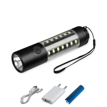

USB flashlight 18650 LED flash light torch LAMP Dual light source 16LED Bulbs lantern linterna zaklamp torch flashlight Powerful