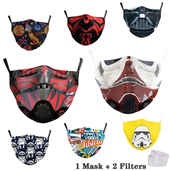 

Pm2.5 Face Mask Reusable Anti-dust Mouth Funny Print Mask Reusable Unisex Face Mask Washable Fabric with Filter Anti Masks