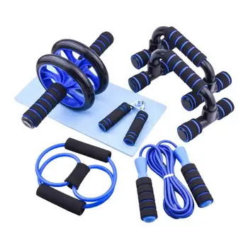 

Workout Wheel AB Roller Kit with Push-Up Bar Hand Grips 8 Word Chest Developer for Home Gym Abdominal Exercise Fitness Equipment