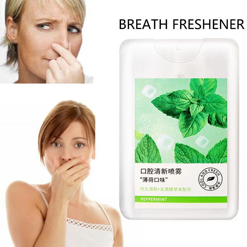 Ambientador de respiración Oral con pulverizador, pulverizador de respiración fresca, elimina el aliento, Fumar hierba, respiración fresca, X6H9