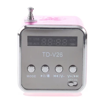 

TD-V26 Portable Mini Digital Speaker with Micro SD / TF / USB /FM (Pink)