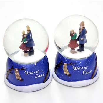 

1PC 100# Crystal Snow Globe Glass Ball Music Box Craft Home Desktop Decoration Snowflake Rorating Light Gifts