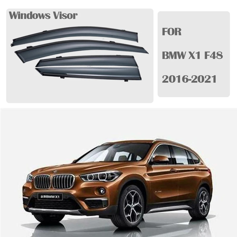 FÜR BMW X1 F48 2016-2021 Fenster Visiere Fenster Sonne Regen Schutz  Deflektor Smkoe 4 stücke/1ste Auto zubehör Auto Styline - AliExpress