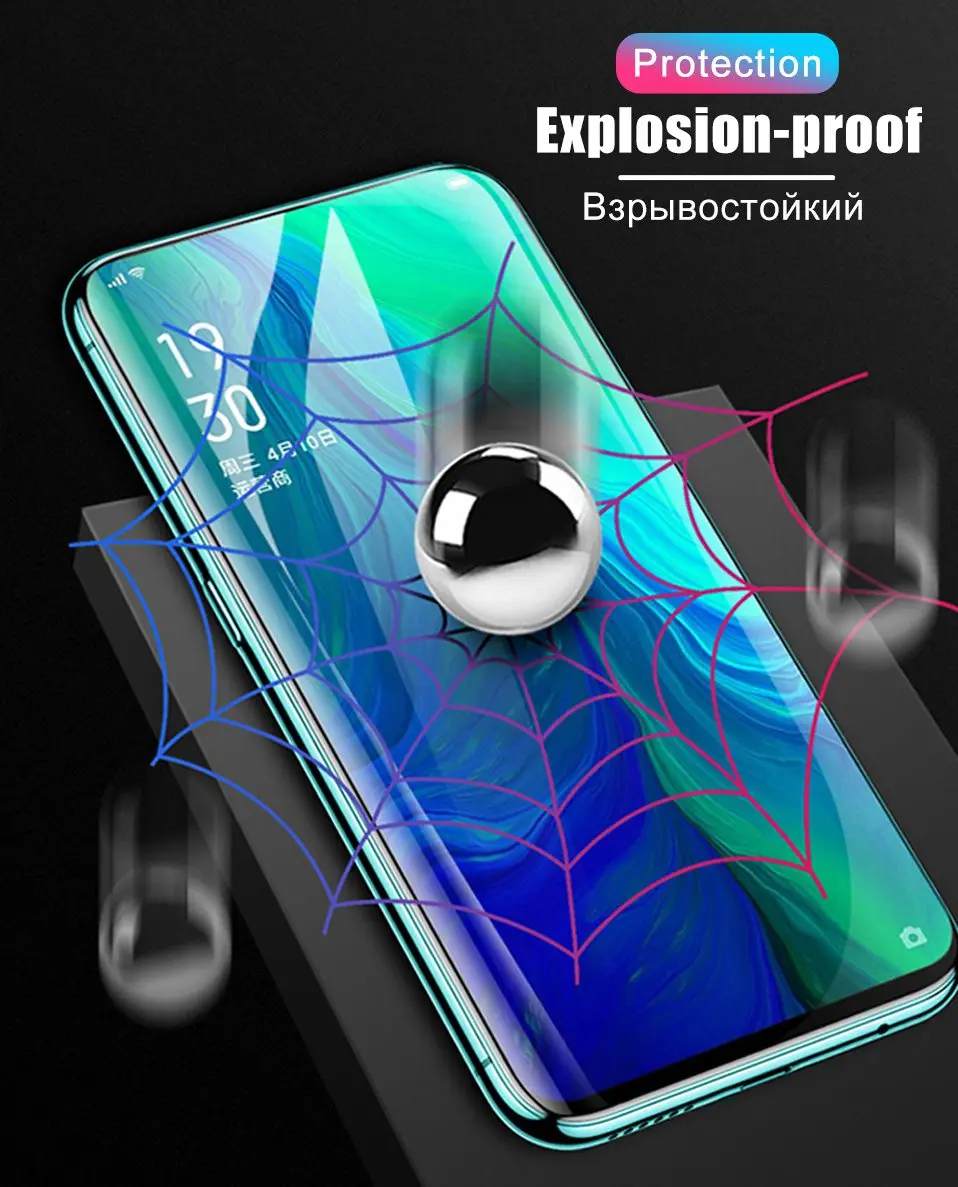 6D Tempered Glass for OPPO Reno 2 Reno2 Z Screen Protective Full Cover Glass for OPPO Realme 3 5 Pro X Q C1 C2 A9-2020 AX5S film (8)