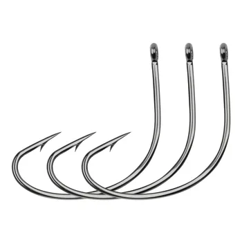 

100pcs High Carbon Steel black bass wacky Fishing Hook sharp barbed offset hook wacky rig kit Texas rig hook fishing equipment