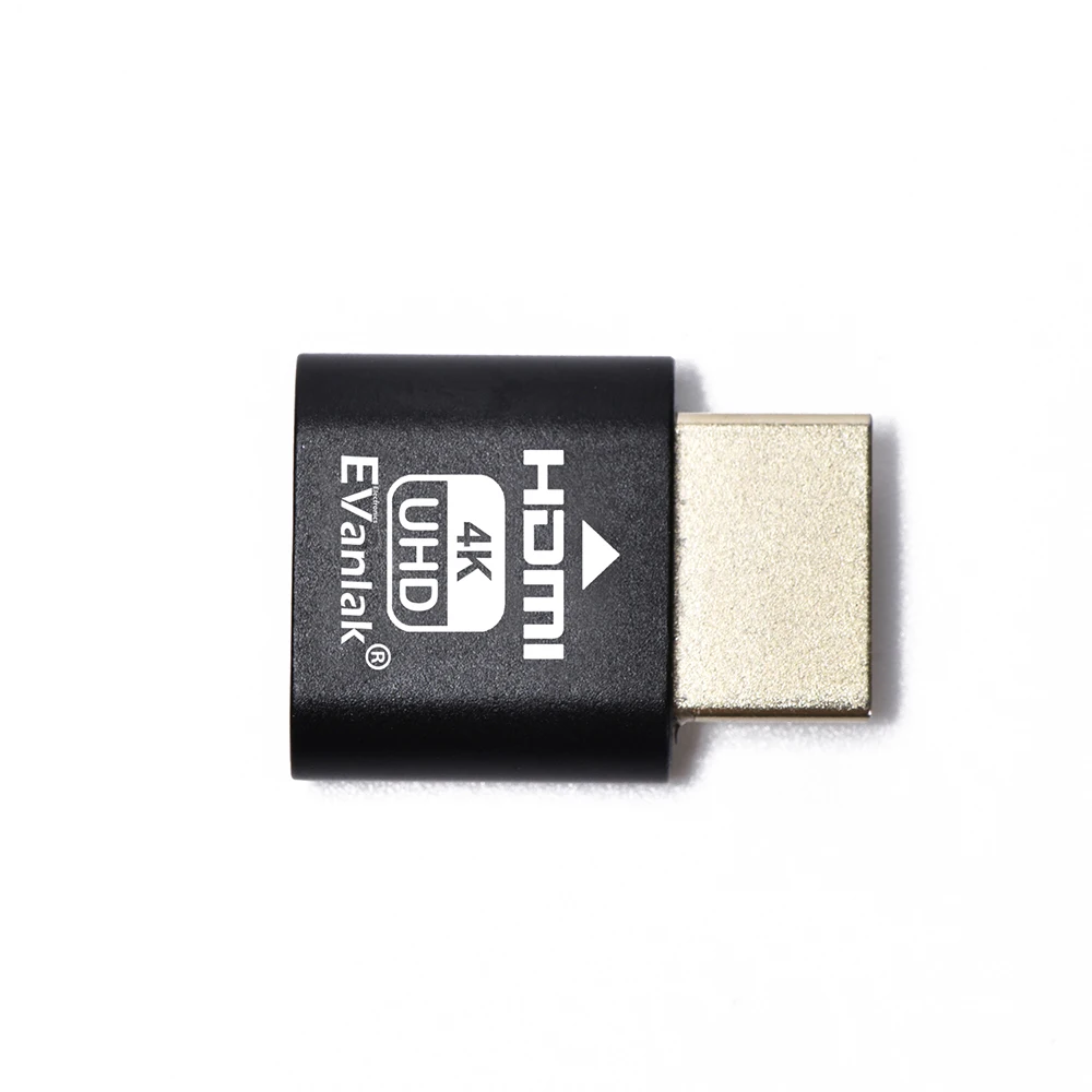 Evanlak 4K DDC EDID Display Emulator Plug Headless Ghost Emulator Fake Display(Fit Headless-4K New generation@60Hz)