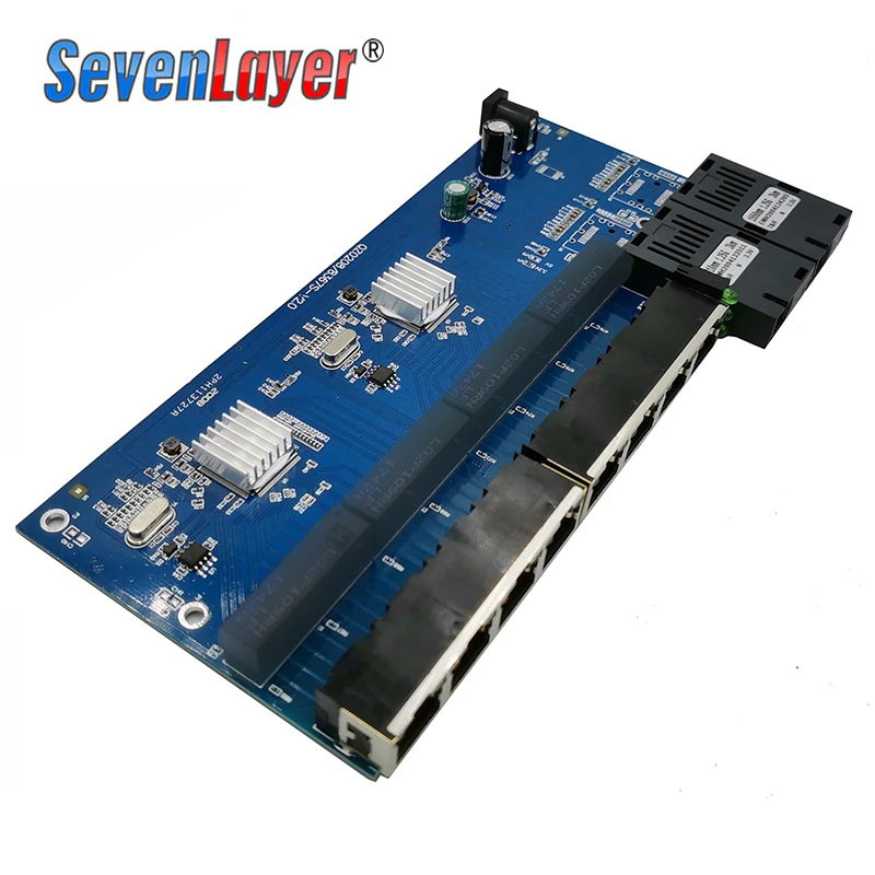 Ethernet коммутатор Gigabit 10/100/1000 м волоконно оптический медиа конвертер PCBA 8 RJ45 UTP и 2 SC