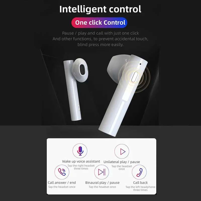 TWS Bluetooth Headset LED Solar Charging Smart Digital Battery Display Bluetooth 5 0 Stereo Wireless Binaural Sports Headset