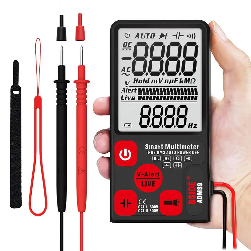 

Litake Mini Digital Multimeter BSIDE ADMS9 Tester Voltmeter Ohm Resistance NCV Continuity Test