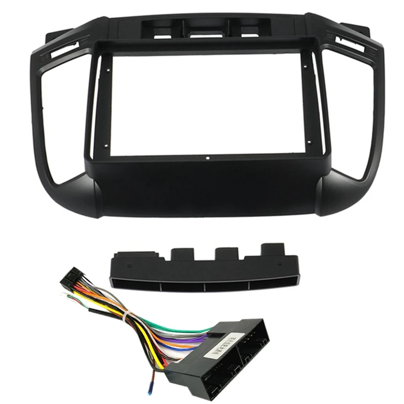 1Set 2 Din 9 Inch Car Radio Installation Fascia Panel Frame and Cable