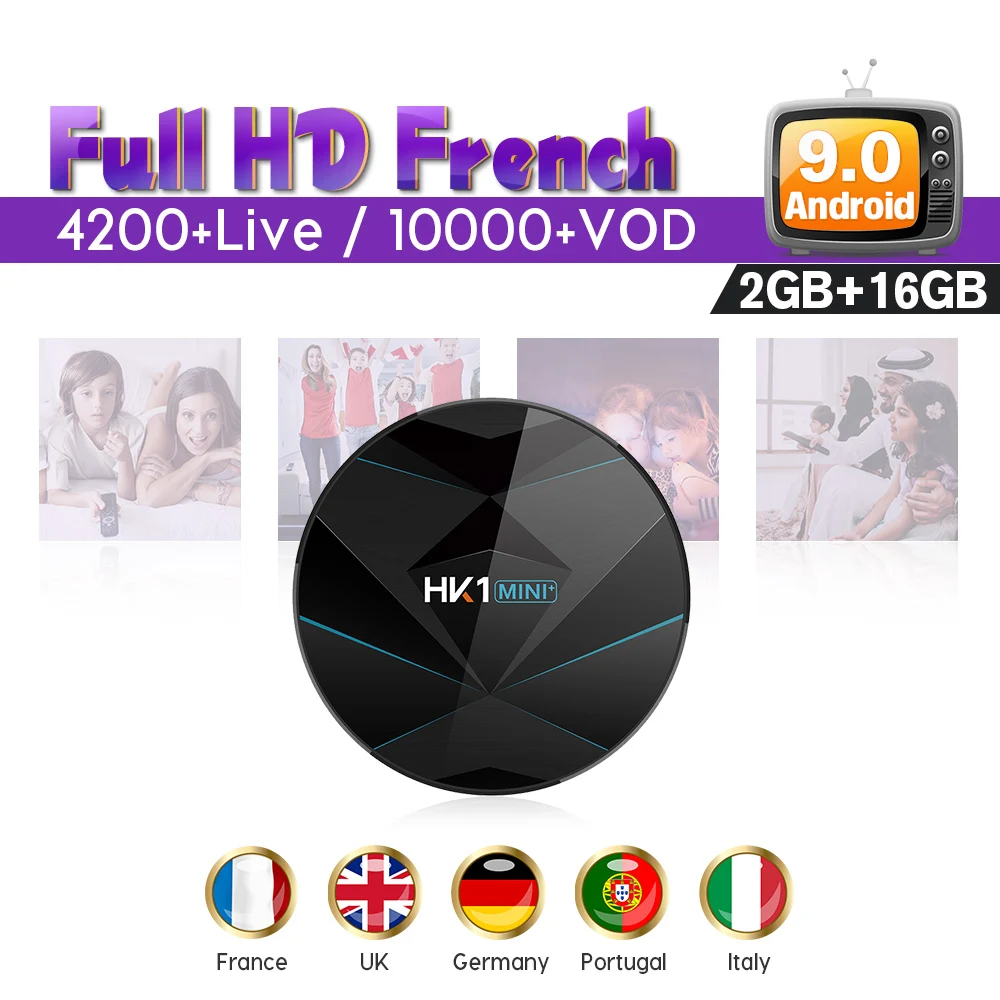 

4K France IPTV Android 9.0 tv box with 1 Year SUBTV Code 2G 16G RK3318 IPTV Italia Arabic Turkish French Portugal Sweden IP TV