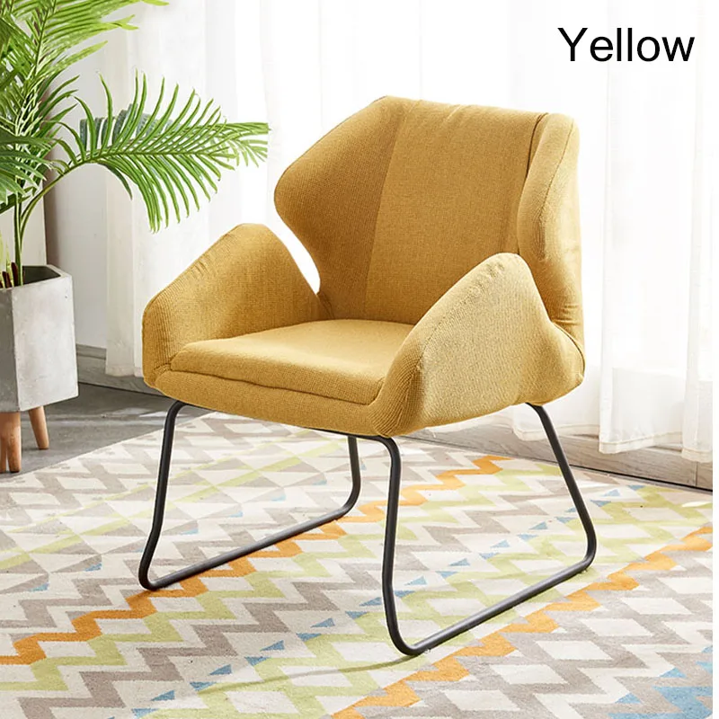 Скандинавские INS тканевая одноместная Софа стул столовая стулья для столовой столовая мебель современная спальня гостиная кафе столовая стул - Цвет: Цвет: желтый