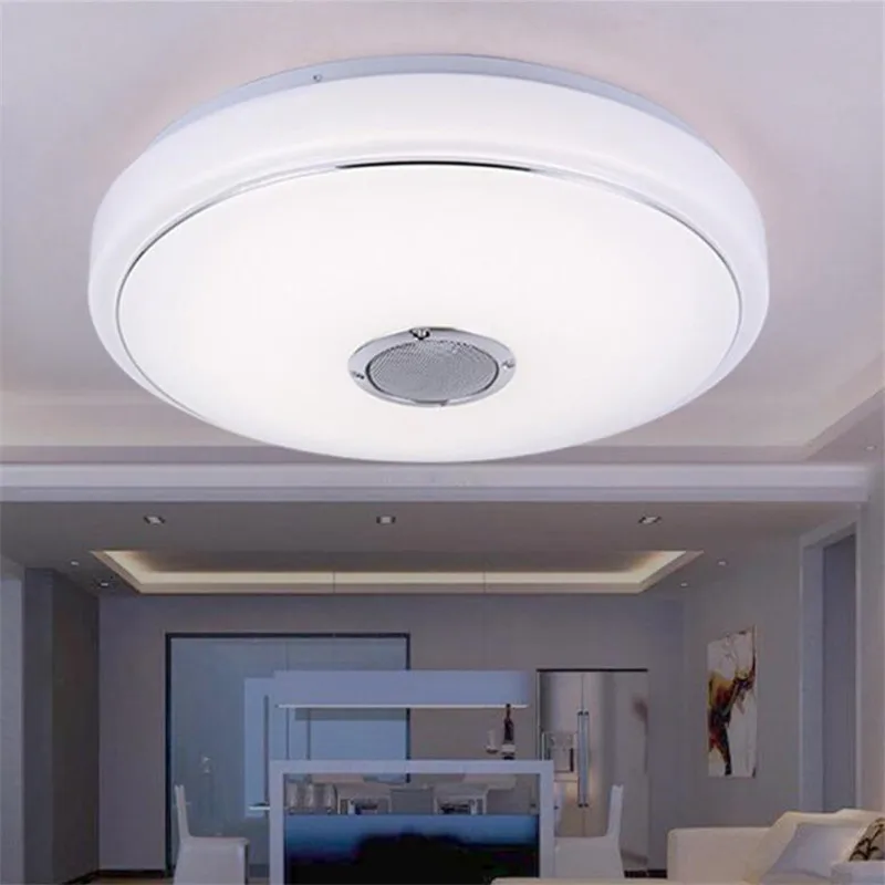

Modern LED Ceiling Light 48W bluetoot h Music RGB Dimmable Lamp APP Remote Control AC180-240 Colorful Party Bedroom
