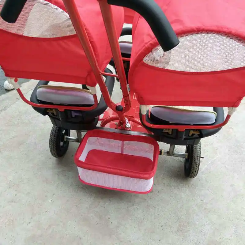 Triple baby stroller with umbrella, three baby tricycle, three seats carriage