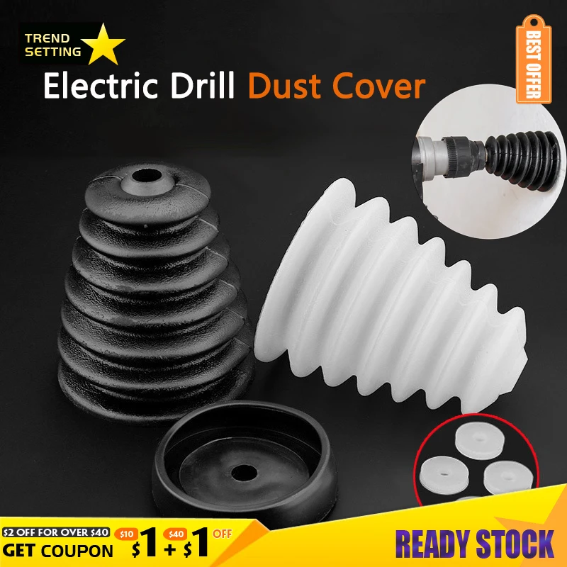 Electric Drill Dust Cover Rubber Impact Hammer Collector Dustproof Device Power Tool Accessories With 4 Band |