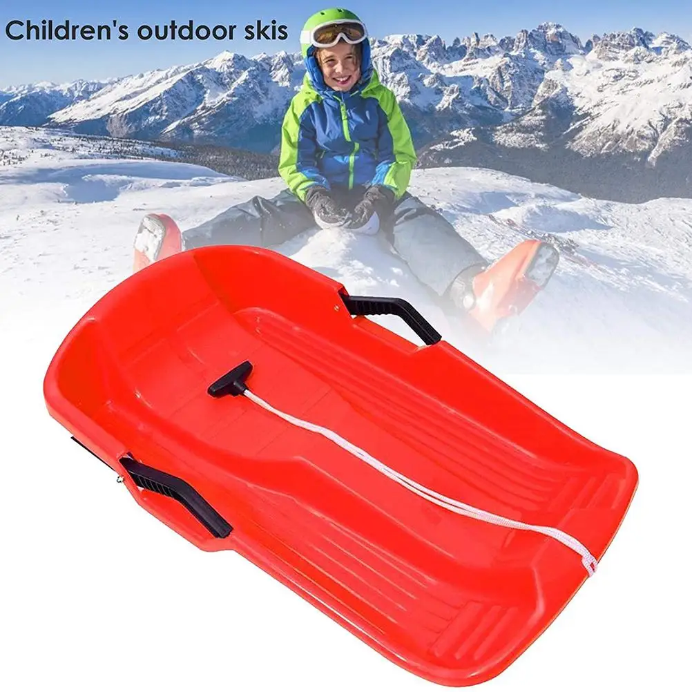 Plastic Ski Board Gift Durable Lightweigh Sledge Toboggan For Kids And Adults Sports Snow Slider Augproveshak Sledges & Toboggans About 65x40x13cm 