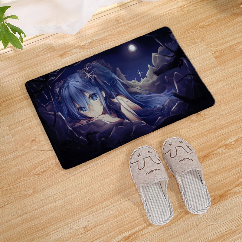 18 Hatsune Miku Коврик для двери с принтом, коврик для кухни, коврик для двери, коврик для ванной комнаты, нескользящий напольный коврик - Цвет: 18