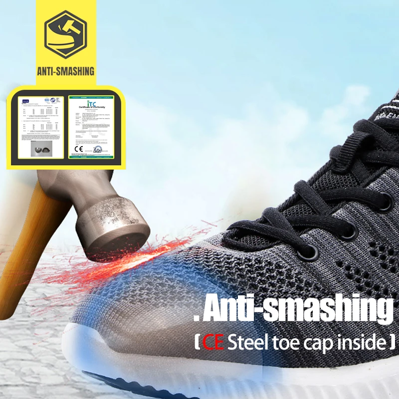 LARNMERN Mens Work Shoes Steel Toe Safety Breathable Comfortable Anti-smashing Anti-puncture Non-slip Reflect Outdoor Sneaker LARNMERN Mens Work Shoes Steel Toe Safety Breathable Comfortable Anti-smashing Anti-puncture Non-slip Reflect Outdoor Sneaker