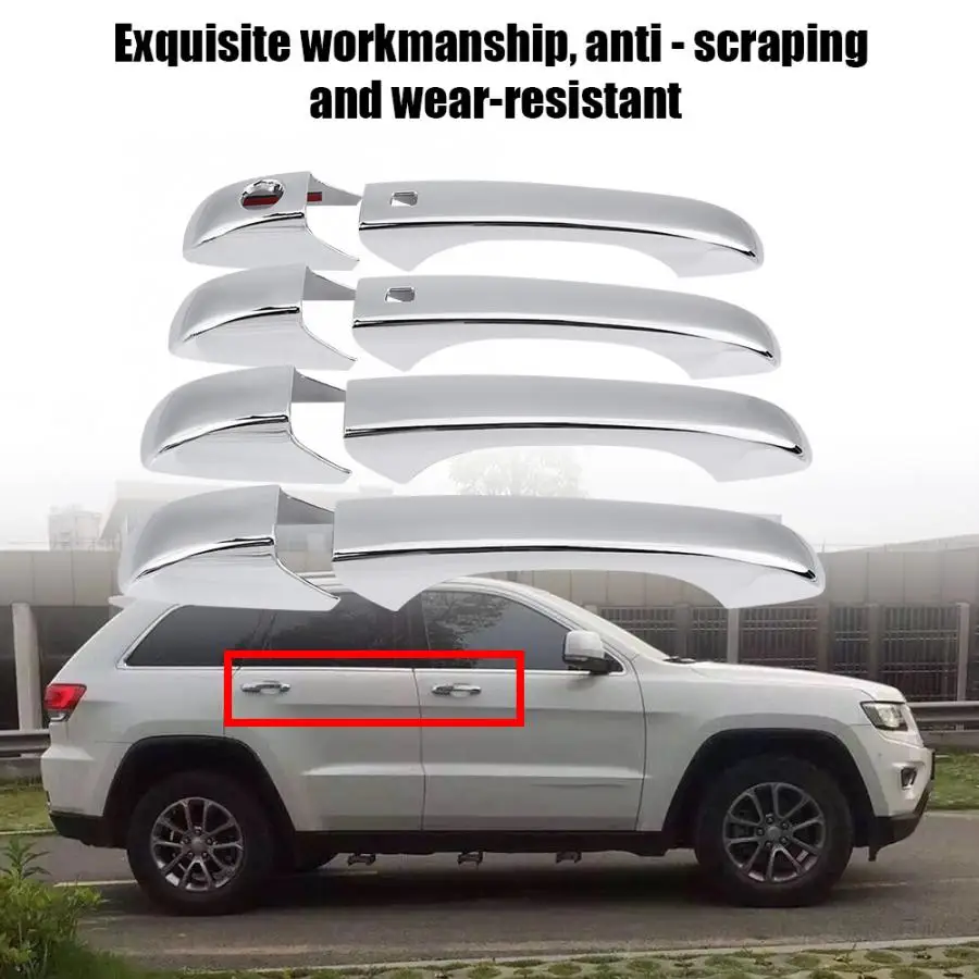 8 шт. хромированные чехлы с 4 дверными ручками SMART + w/out для Jeep GRAND CHEROKEE 2011 2012 2013 2014 2015