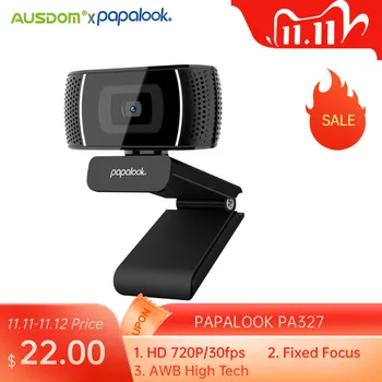 

PAPALOOK PA327 Web Camera Full HD720P With Stereo Noise Cancelling Mic Webcam Automatic low light Correction For Computer Laptop