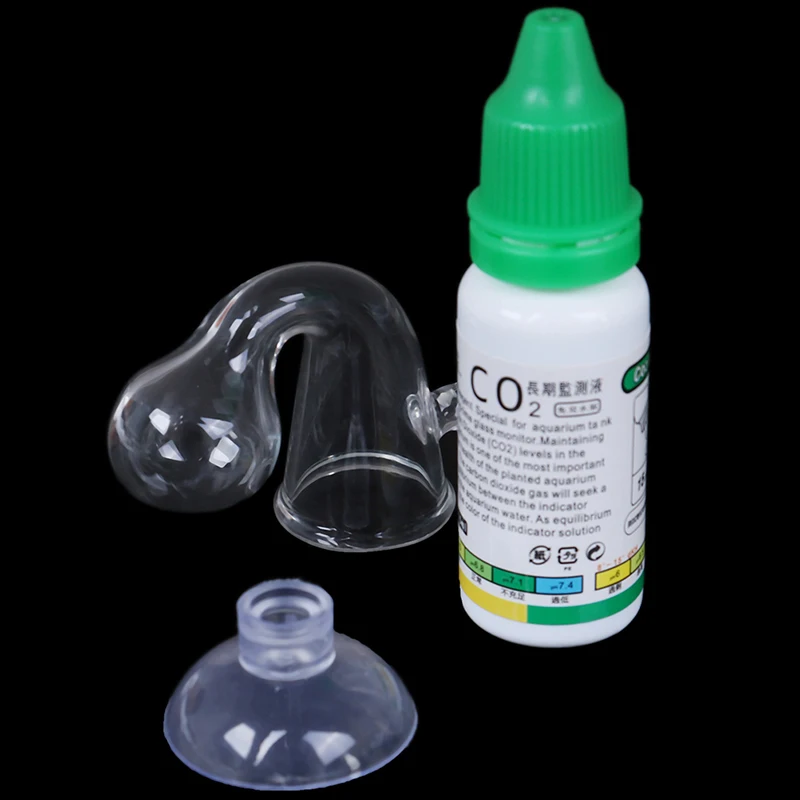 Aquarium CO2 Indicator Drop Checker Solution Long Term Monitor Test Fish Tank Glass Aquatic Co2 Tester Plant Diffuser Cylinder