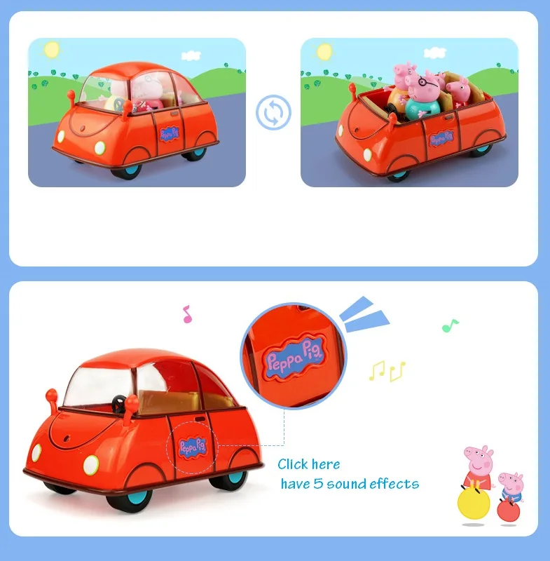 Peppa pig высокое качество подлинный дом игрушечный автомобиль для косплея